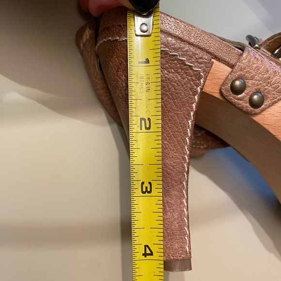 Taupe pebbled leather miss sixty high heeled sandals - Picture 10 of 11